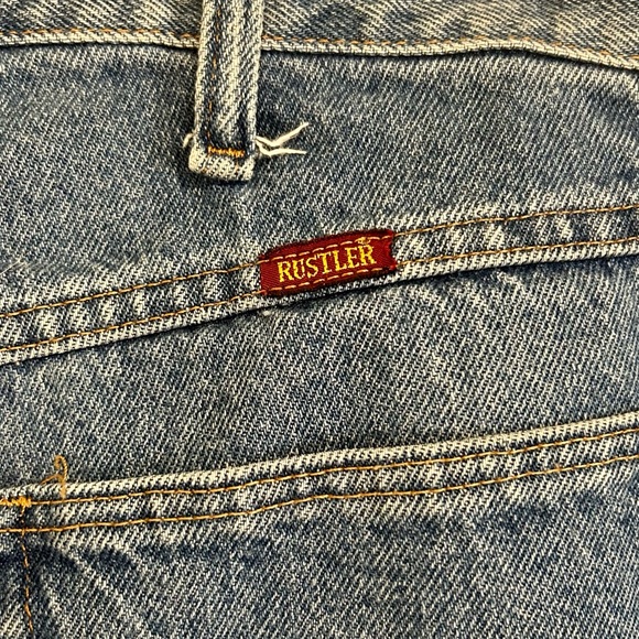 Vintage Rustler Straight Leg Blue Jeans - Picture 4 of 5